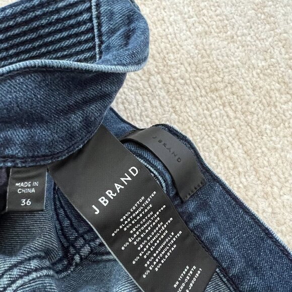 J Brand Musconite Moto Slim Fit Blue Jeans in Afantic 36 Blue - Picture 2 of 10